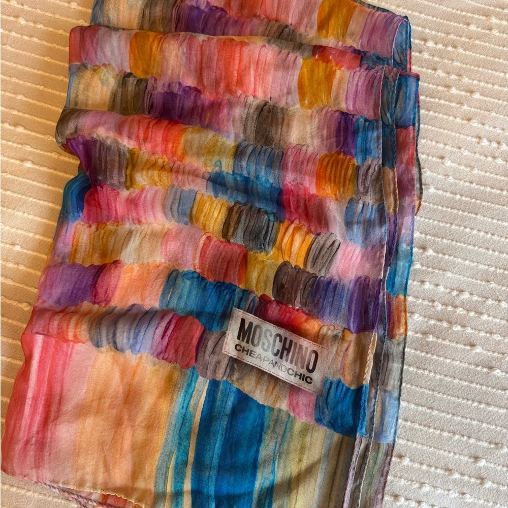 Moschino Colorful Striped Scarf